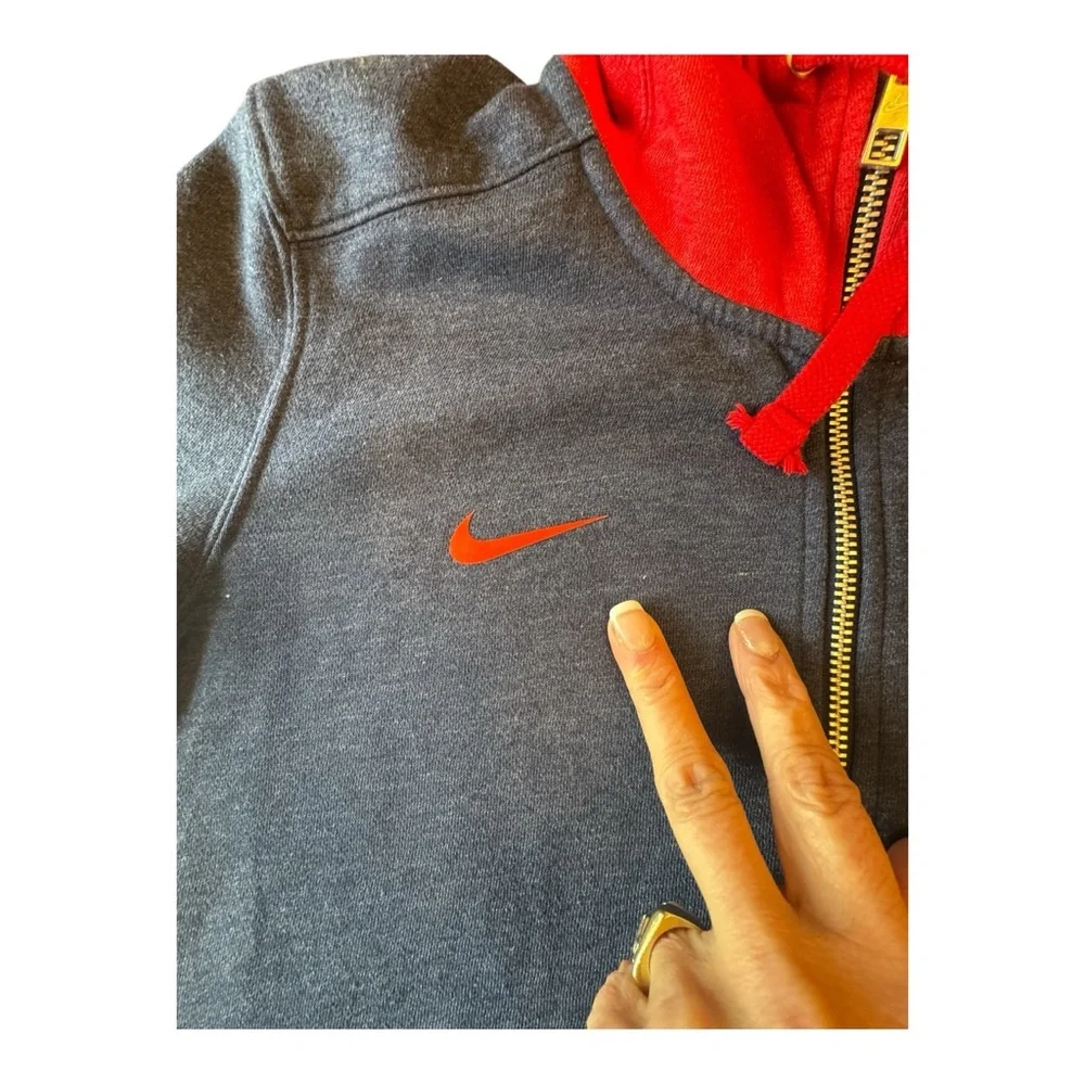 Boston Red Sox Nike Full Zip Hoodie Sweatshirt Red Blue with Zipper Women's XL